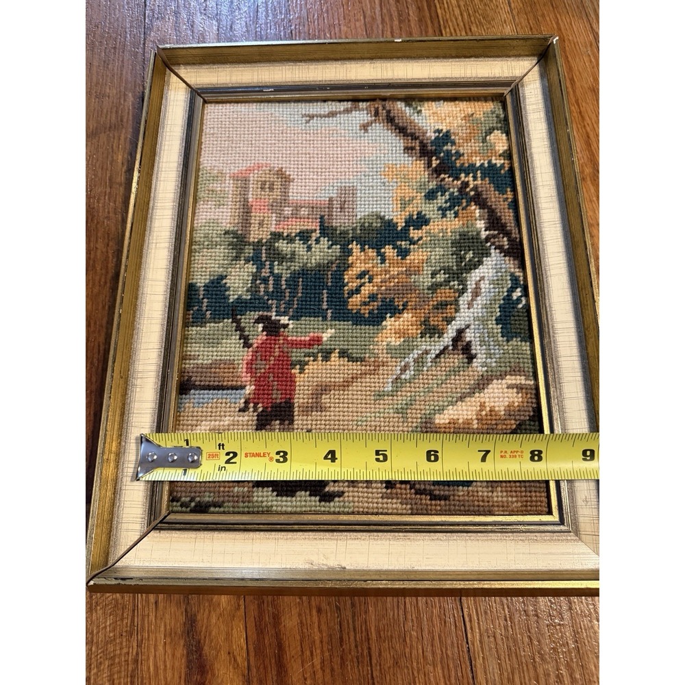 Vintage Tapestry Needlepoint‎ Hand Stitched Old Master Completed Petit Point - Picture 5 of 11